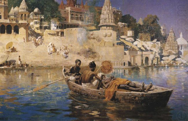Edwin Lord Weeks The Last Voyage-A Souvenir of the Ganges, Benares. china oil painting image